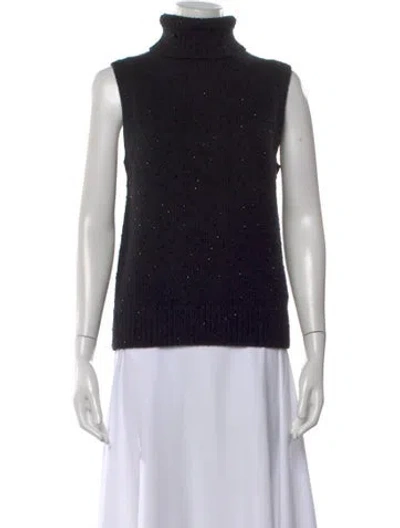 Pre-owned Michael Kors Cashmere Turtleneck Sweater In Black