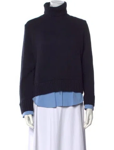 Pre-owned Michael Kors Cashmere Turtleneck Sweater In Blue