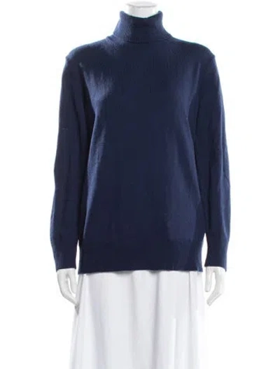 Pre-owned Michael Kors Cashmere Turtleneck Sweater In Blue