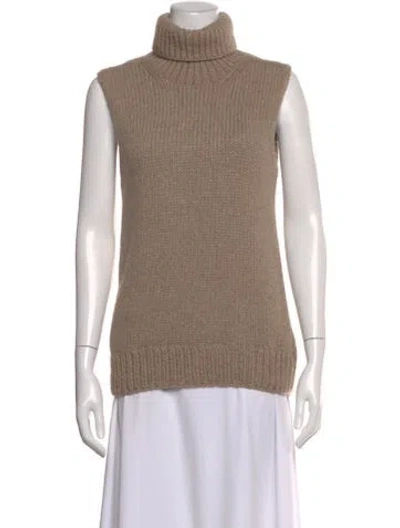 Pre-owned Michael Kors Cashmere Turtleneck Sweater In Brown