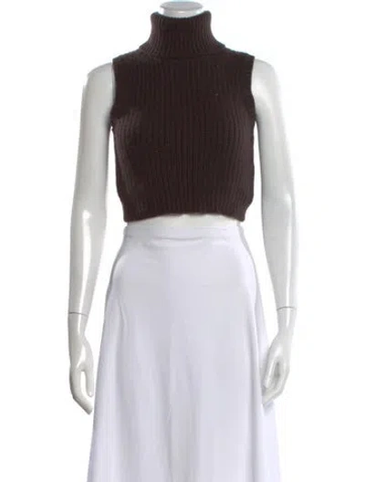 Pre-owned Michael Kors Cashmere Turtleneck Sweater In Brown
