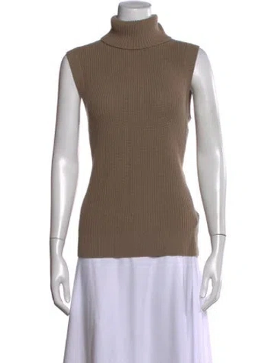 Pre-owned Michael Kors Cashmere Turtleneck Sweater In Brown