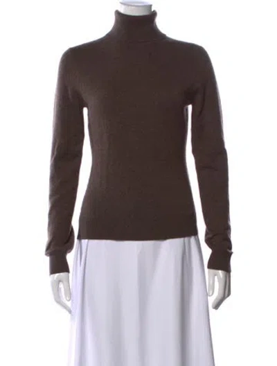 Pre-owned Michael Kors Cashmere Turtleneck Sweater In Brown