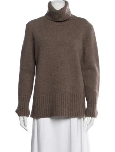 Pre-owned Michael Kors Cashmere Turtleneck Sweater In Brown