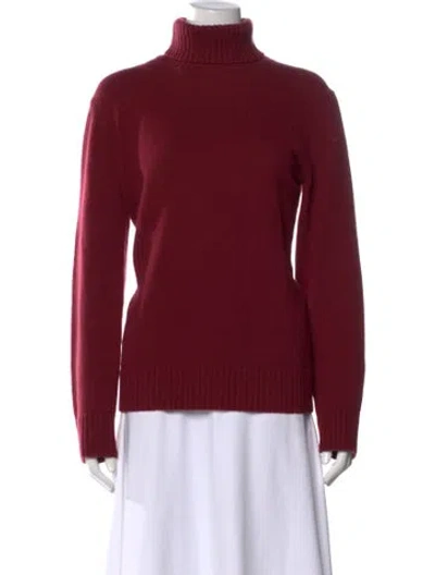 Pre-owned Michael Kors Cashmere Turtleneck Sweater In Burgundy