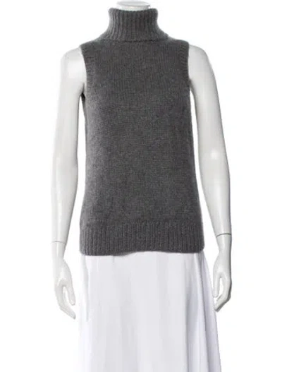 Pre-owned Michael Kors Cashmere Turtleneck Sweater In Gray