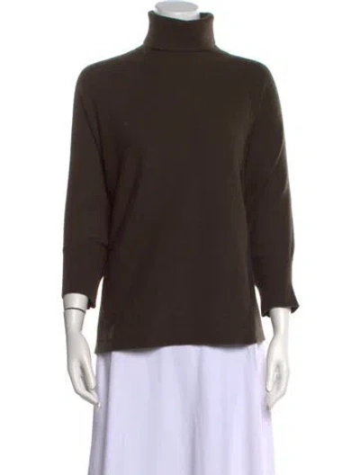 Pre-owned Michael Kors Cashmere Turtleneck Sweater In Green