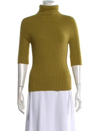 Pre-owned Michael Kors Cashmere Turtleneck Sweater In Green