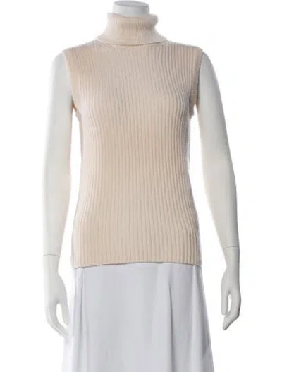 Pre-owned Michael Kors Cashmere Turtleneck Sweater In Neutral