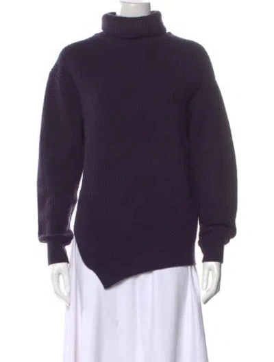 Pre-owned Michael Kors Cashmere Turtleneck Sweater In Purple