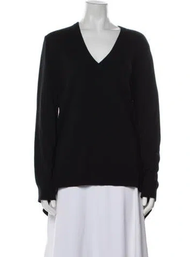 Pre-owned Michael Kors Cashmere V-neck Sweater In Black