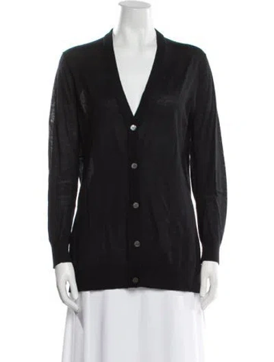 Pre-owned Michael Kors Cashmere V-neck Sweater In Black