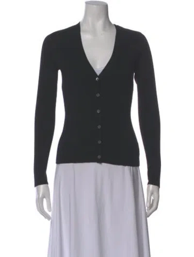 Pre-owned Michael Kors Cashmere V-neck Sweater In Black