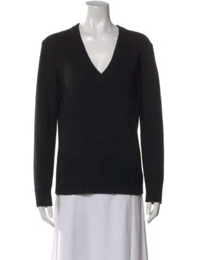 Pre-owned Michael Kors Cashmere V-neck Sweater In Black