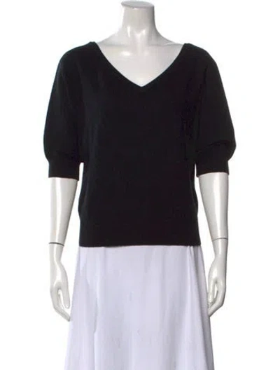 Pre-owned Michael Kors Cashmere V-neck Sweater In Black