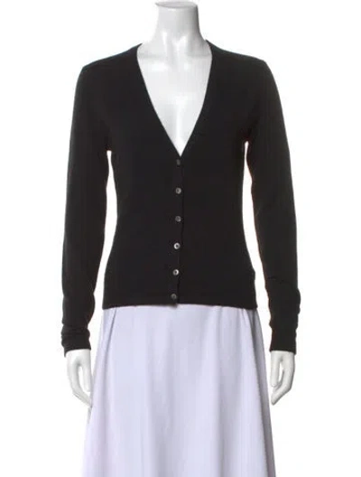 Pre-owned Michael Kors Cashmere V-neck Sweater In Black