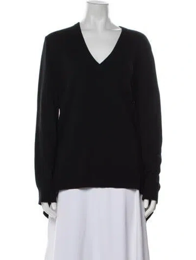 Pre-owned Michael Kors Cashmere V-neck Sweater In Black