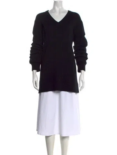 Pre-owned Michael Kors Cashmere V-neck Sweater In Black