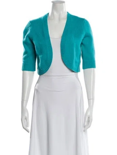 Pre-owned Michael Kors Cashmere V-neck Sweater In Blue