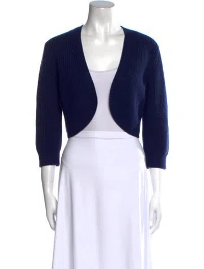 Pre-owned Michael Kors Cashmere V-neck Sweater In Blue