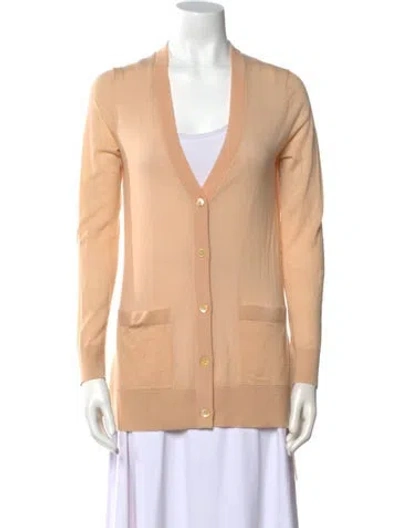 Pre-owned Michael Kors Cashmere V-neck Sweater In Brown