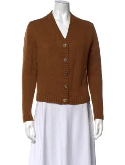 Pre-owned Michael Kors Cashmere V-neck Sweater In Brown