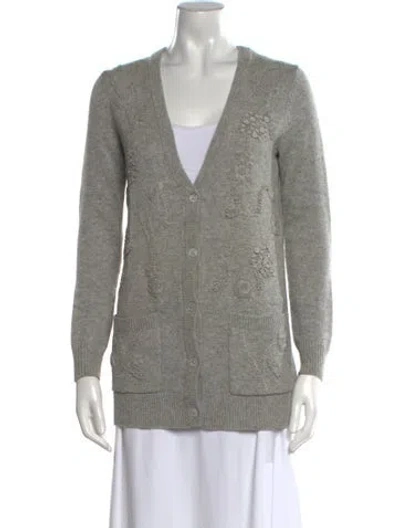 Pre-owned Michael Kors Cashmere V-neck Sweater In Gray