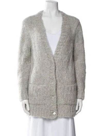 Pre-owned Michael Kors Cashmere V-neck Sweater In Gray