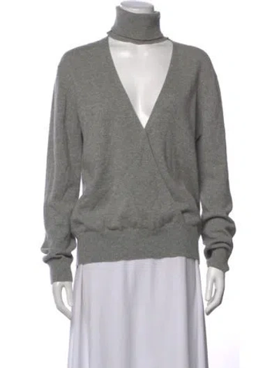 Pre-owned Michael Kors Cashmere V-neck Sweater In Gray