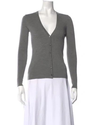 Pre-owned Michael Kors Cashmere V-neck Sweater In Gray