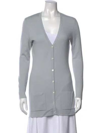Pre-owned Michael Kors Cashmere V-neck Sweater In Gray