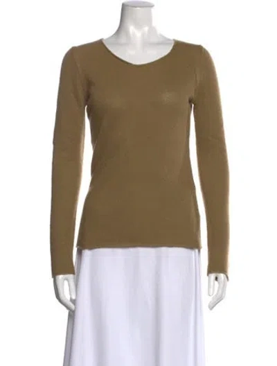 Pre-owned Michael Kors Cashmere V-neck Sweater In Green