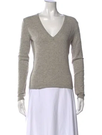 Pre-owned Michael Kors Cashmere V-neck Sweater In Grey