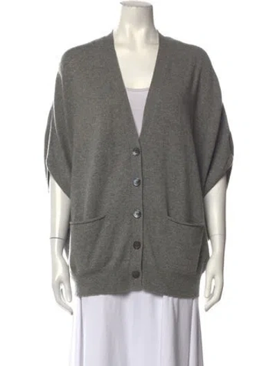 Pre-owned Michael Kors Cashmere V-neck Sweater In Grey