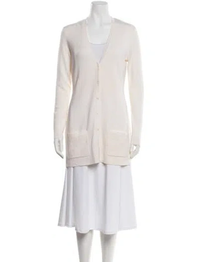 Pre-owned Michael Kors Cashmere V-neck Sweater In Neutral