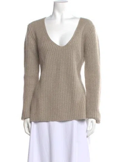 Pre-owned Michael Kors Cashmere V-neck Sweater In Neutral