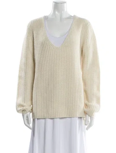 Pre-owned Michael Kors Cashmere V-neck Sweater In Neutral