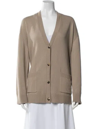 Pre-owned Michael Kors Cashmere V-neck Sweater In Neutral