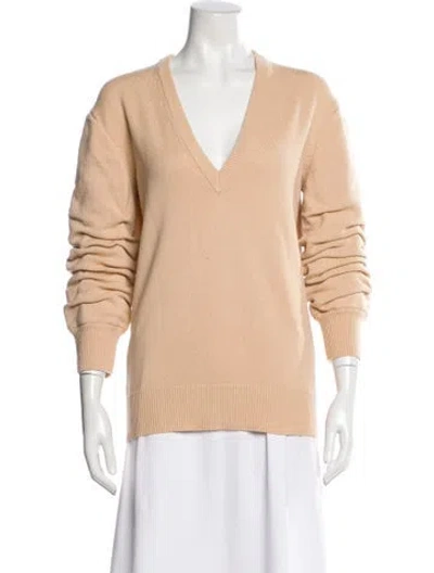 Pre-owned Michael Kors Cashmere V-neck Sweater In Neutral