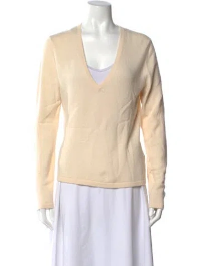 Pre-owned Michael Kors Cashmere V-neck Sweater In Neutral