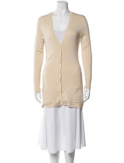 Pre-owned Michael Kors Cashmere V-neck Sweater In Neutral