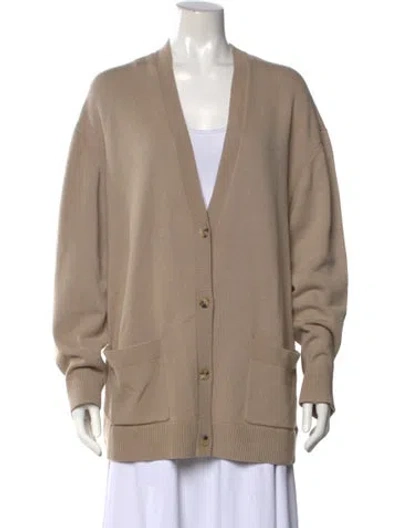 Pre-owned Michael Kors Cashmere V-neck Sweater In Neutral