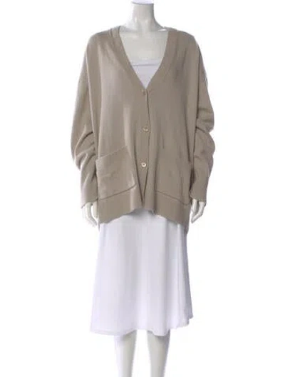 Pre-owned Michael Kors Cashmere V-neck Sweater In Neutral