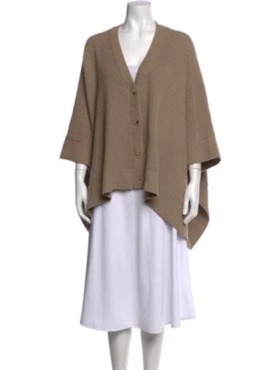 Pre-owned Michael Kors Cashmere V-neck Sweater In Neutral