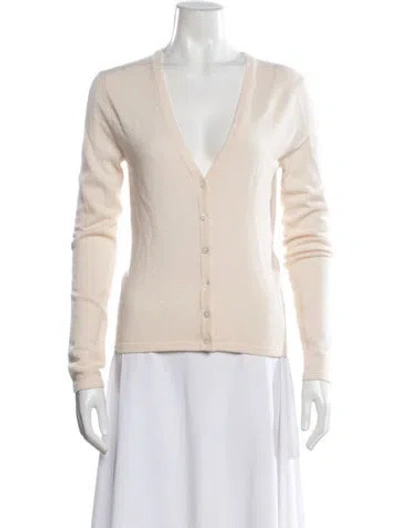 Pre-owned Michael Kors Cashmere V-neck Sweater In Neutral