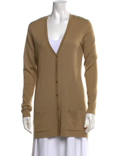 Pre-owned Michael Kors Cashmere V-neck Sweater In Neutrals