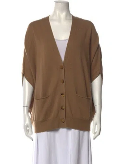 Pre-owned Michael Kors Cashmere V-neck Sweater In Neutrals