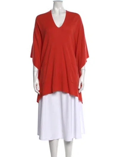 Pre-owned Michael Kors Cashmere V-neck Sweater In Orange