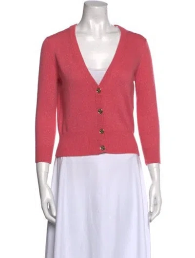 Pre-owned Michael Kors Cashmere V-neck Sweater In Pink