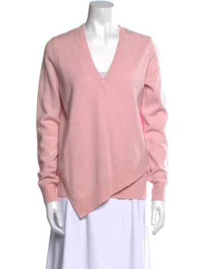 Pre-owned Michael Kors Cashmere V-neck Sweater In Pink
